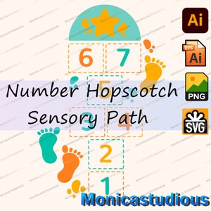 Editable Hopscotch sensory Path svg/ PNG/AI/EPS/Hopscotch Game, Brain Break Pathway,Movement Break Idea,Sensory Walk Activity,Floor Stickers