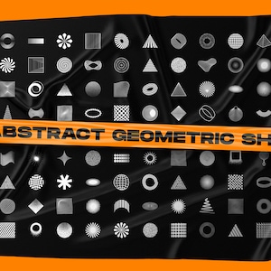 100 formas geométricas abstractas PNG /Ai /ABR/ eps/ Jepg / elementos Bundle, Blanco sobre negro 100 formas PNG, Ilustración, Descarga instantánea