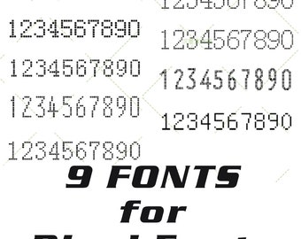 Pixel Fonts/Fonts for number Special Purpose Digital number Fonts on documents / ID / License number /pixel fonts / cod/ car display