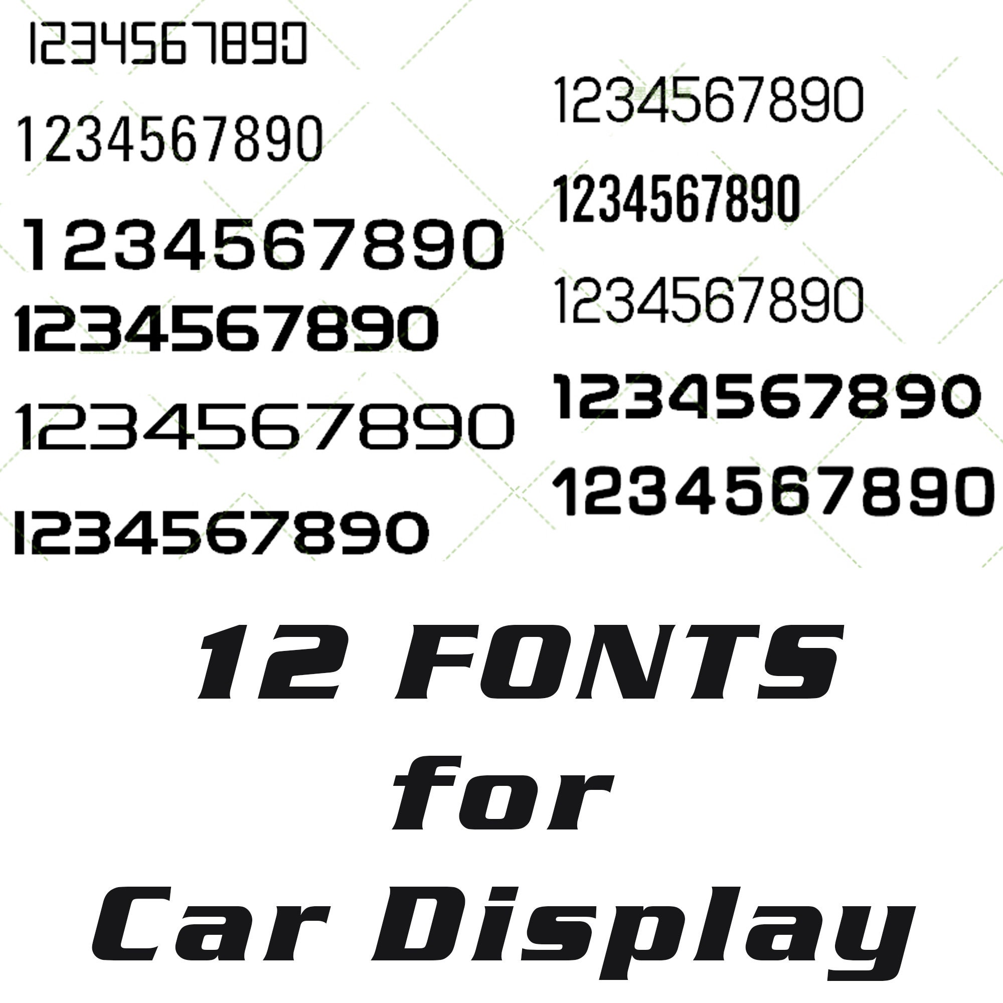 Fonts for Car Display /fonts for Number Special Purpose Digital Number
