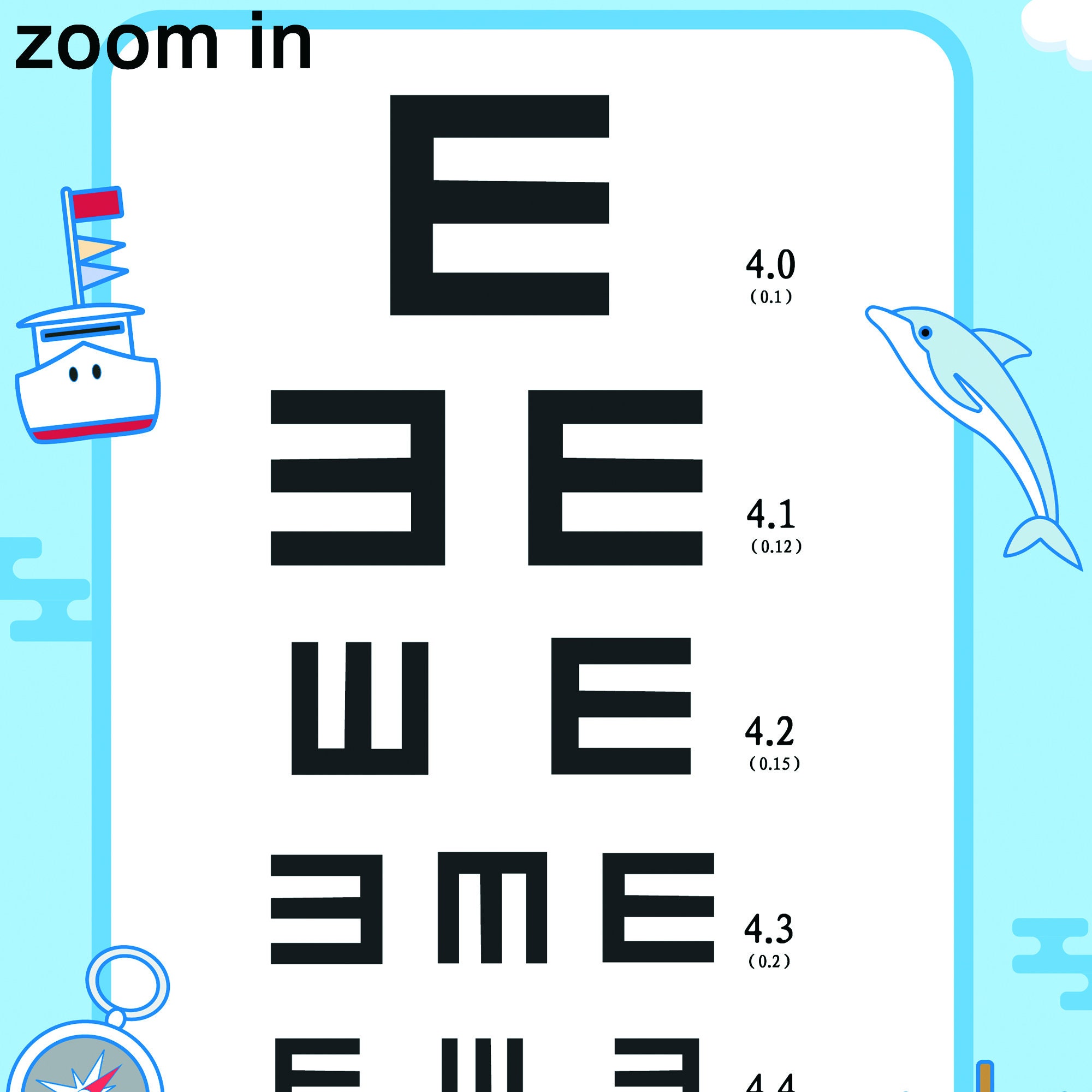 Sailor lighthouse digital eye test chart for optimal visual assessment