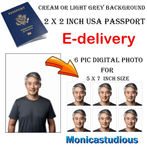 Digital passport photo, USA passport photo, 2 x 2 inch passport photo, Walgreens/CVS passport photo ready print, adults /kids passport photo