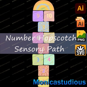 Editable Hopscotch sensory Path svg/ PNG/AI/EPS/Hopscotch Game, Brain Break Pathway,Movement Break Idea,Sensory Walk Activity,Floor Stickers