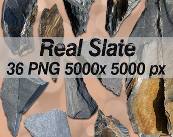 Clipart natuurlijke leisteen: png-overlays met hoge resolutie (digitale download)