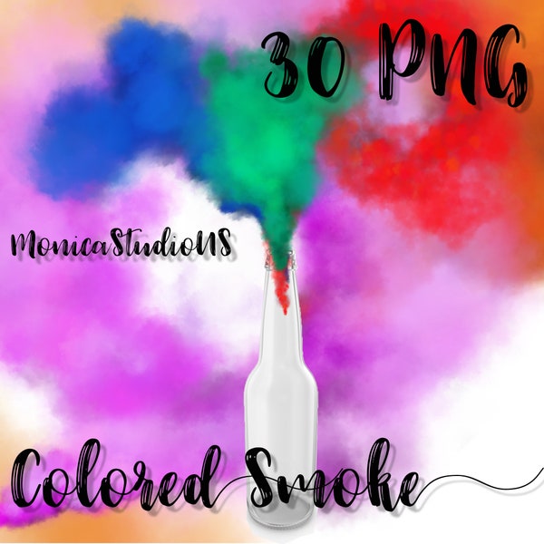 30 Smoke Bomb Overlays, Smoke Bomb, Colorful Smoke, PNG file, Photography Overlay, Photoshop Overlays, Gender Reveal Smoke, Colored Smoke