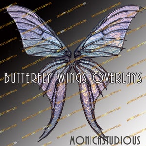 Superpositions de photo / 3 perle décoloration couleur superposition d’ailes de papillon /3 ailes de fée/haute résolution, superposition de Photo, PNG Clipart, ailes numériques