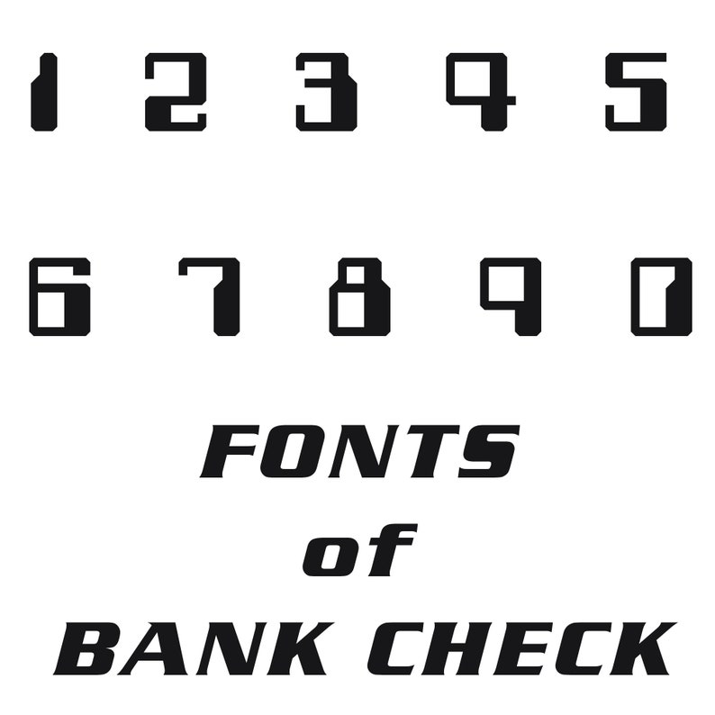 Bank Check Fonts for Number Special Purpose Digital Number Letter