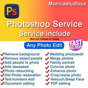 Photo Editing & Retouching Services: Restoration, Manipulation (Digital Download)