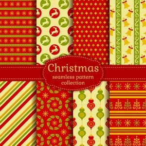 Christmas Seamless Pattern Bundle: Festive Digital Paper (EPS, AI)