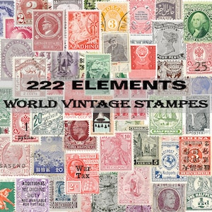 220 diversi francobolli postali da tutto il mondo per scrapbooking/arti e mestieri, collezionisti, collage, carte collezionabili di artisti, diario spazzatura/lotto misto