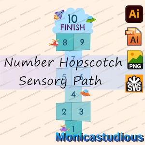 Editable Hopscotch sensory Path svg/ PNG/AI/EPS/Hopscotch Game, Brain Break Pathway,Movement Break Idea,Sensory Walk Activity,Floor Stickers