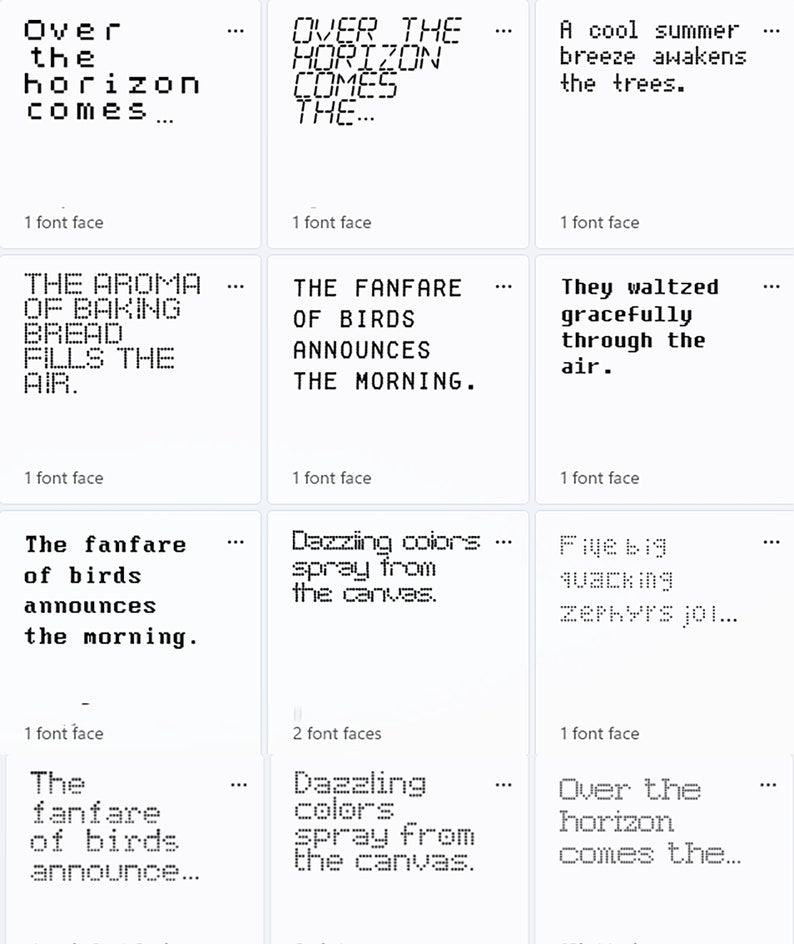 Buy 9P Dot Matrix Digital Font Bundle: 22 Style Fonts (TTF) (digital ...