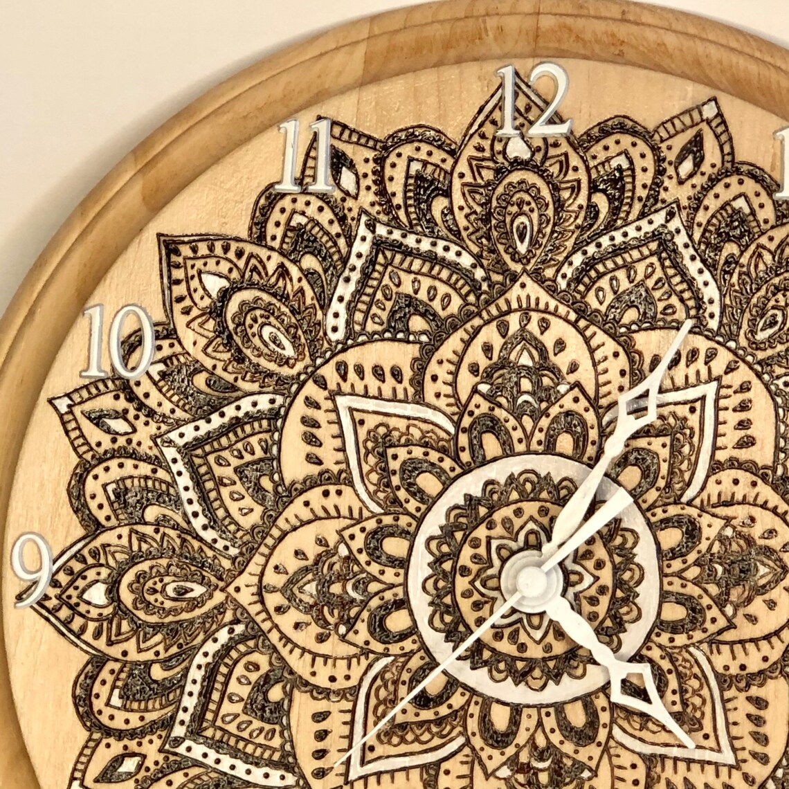 Mandala Wall Clock Boho Clock Mandala Decor Boho Wall Etsy