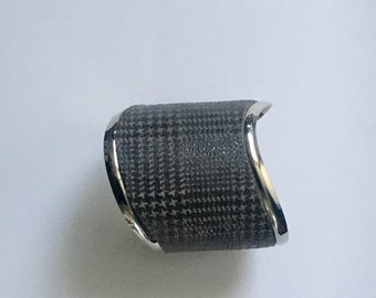 Grey Leather cuff, statement jewelry, statement bracelet, party jewelry