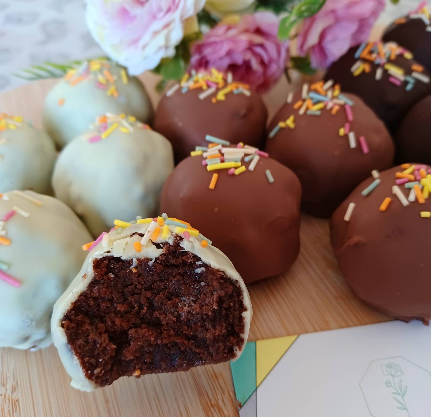 Chocolate coated Cake Pops Etsy