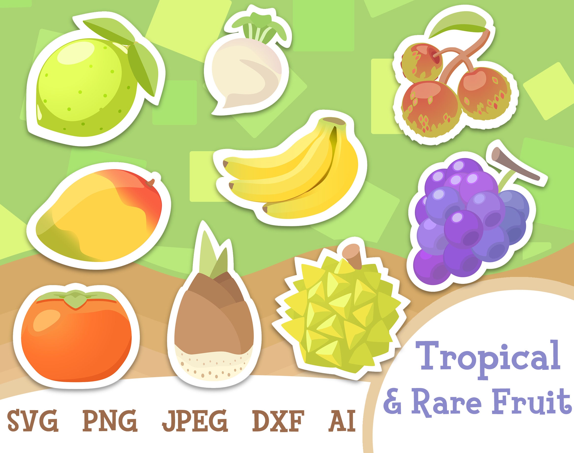 Animal Crossing Tropical & Rare Fruit Pocket Camp New Leaf - Etsy