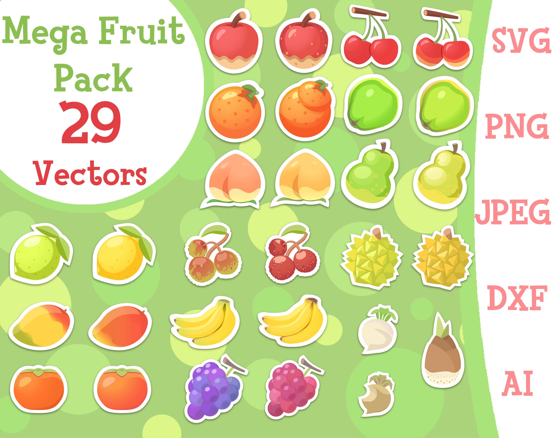 Animal Crossing Fruit Mega Pack New Horizons New Leaf Pocket - Etsy Animal Crossing Fruit Mega Pack New Horizons New Leaf Pocket - Etsy