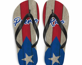 Puerto Rico Flag Flip-Flops, Boricua Pride Beach Sandals