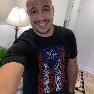 T-shirt Pueblos en la bandera de Puerto Rico T-shirt, Cities of Puerto Rico, Puerto Rico flag, Puerto Rican flag, T-Shirt Boricua Pride
