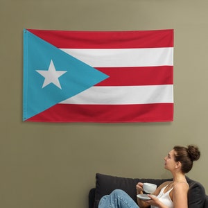 Puerto Rico Flag 3x5 feet Indoor/Outdoor, Vibrant Colors Quality Polyester Puerto Rican Flag Boricua Flag Custom Flag Puerto Rico Pride