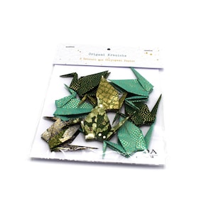 Origami kraanvogels - Set van 8 - Groentinten