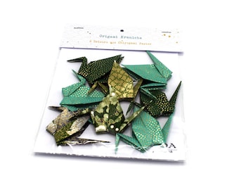 Origami Cranes - Set of 8 - Green Shades