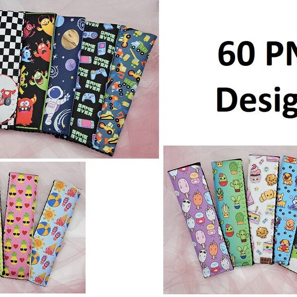 Ice pop, 60 Bundle Designs, Summer, Kawaii, Cute, Monsters, Comics, Tropical, Robots, Gamer, Popsicle Holder, Digital, Template, Sublimation