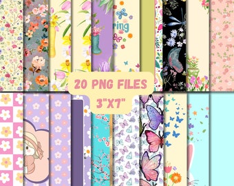 Bookmark, Ice pop, 20 Designs, Spring, Flowers, Gnome, Butterflies