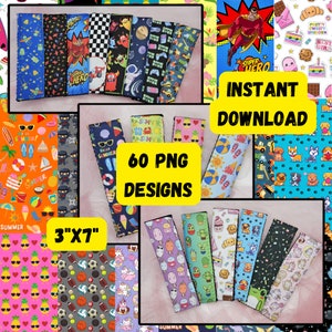 Ice pop, 60 Bundle Designs, Summer, Kawaii, Cute, Monsters, Comics, Tropical, Robots, Gamer, Popsicle Holder, Digital, Template, Sublimation image 1