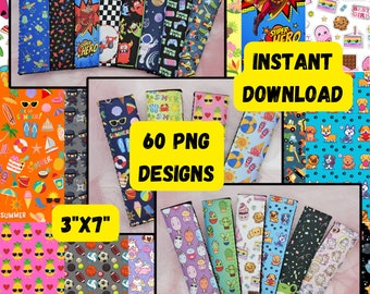 Sucettes glacées, lot de 60 modèles, Été, Kawaii, Mignonne, Monstres, Bandes dessinées, Tropical, Robots, Gamer, Support pour sucettes glacées, Numérique, Modèle, Sublimation