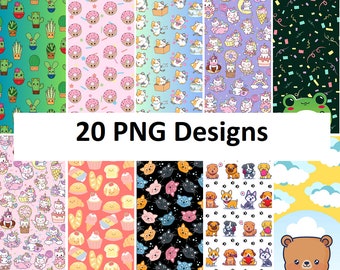 Bookmark, Ice pop, 20 Designs, Kawaii, Cute, Animals, Food, Popsicle Holder, Digital, Template, Sublimation