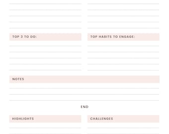 Wochenrückblick, Wochenreflexion, Wöchentliche Bewertung, Wochenzusammenfassung, druckbare Vorlage, Sofort Download