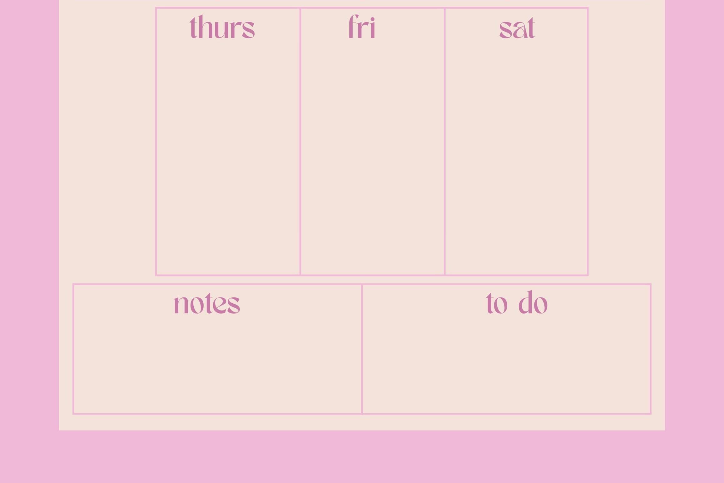 Weekly Planner Template in Pink - Etsy