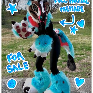 Raptor Fursuit Premade Full Partial Furry Fursona Dino Character Dinosaur Mini Partial Fursuit High Quality Furrysuit Fur Suit