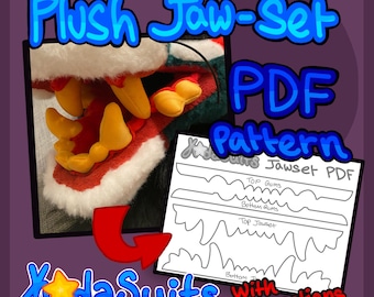 Plush Fursuit Jawset Pattern Teeth Furry Jaw PDF Pattern Beginner Friendly Digital Download Easy With Directions Gum Pattern Full Teeth Set