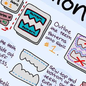 Plush Fursuit Jawset Pattern Teeth Furry Jaw PDF Pattern Beginner ...