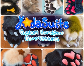 Custom Fursuit Handpaw Commission Fursona Furry Cosplay Mittens Large Fluffy Furrysuit 4 Four Finger Puffy Paw Made To Order Big Hand-Paw