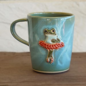 Ceramic Frog Mug: Handmade Pottery Cup