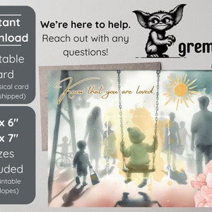 Grieving Parents Child Printable Card | Sad Grief 4x6 & 5x7 Cards w. Envelopes | Mourning Sympathy Downloadable Card | Condolences Card