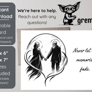 Parent Loss Grieving Printable Card | Good Memories 4x6 & 5x7 Cards w. Envelopes | Condolences and Memorial Parent Child Downloadable Card