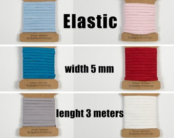3m 5mm platte Elastiek voor mondkapjes - elastische stretch band voor maskers