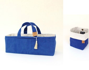 Cohana storage bag and accessory bag canvas wax Japan Blue