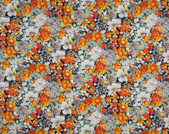 Katoenen stof Bloemen Oranje 100% katoen poplin print voor patchwork, kleding, woondecoratie, DIY