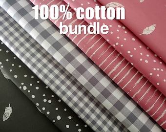 7pcs 50x140cm/20x55" cotton poplin fabric bundle, high quality fabrics