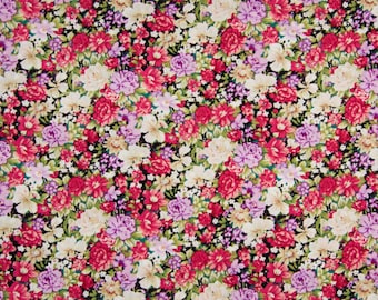 Katoenen stof Bloemen Rood 100% katoen poplin print, katoenweefsel, quilten, patchwork, kleding, woondecoratie, ambacht project