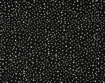 Cotton fabric Dots Black White - 100% cotton poplin print, quilting, patchwork, clothing, home decor, craft projects, DIY projects