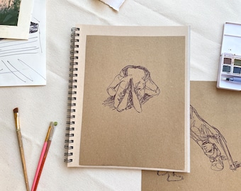 Yoga Art. Line Drawing on Craft Paper in Black Marker. Sketch Original Artwork.