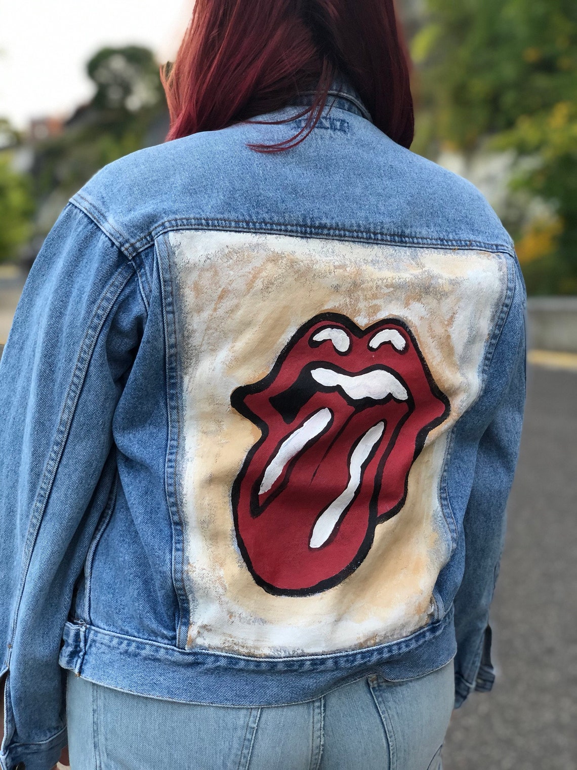 THE ROLLING STONES custom hand-painted jacket. One of a kind | Etsy