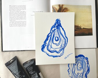 Oyster Painting. Kitchen Wall Art. Contemporary art. Small Original Artwork.