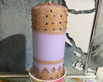Spring|Summer ~Purple Candle & Floral mug Gift Set|Birthday gift|Housewarming gift|Teatime gift|pamper Gift set| relaxation|Personalised|